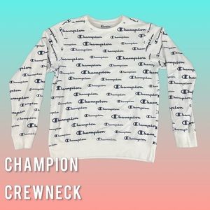 Champion Authentic Athleticwear Boys XL White Allover Print Crewneck